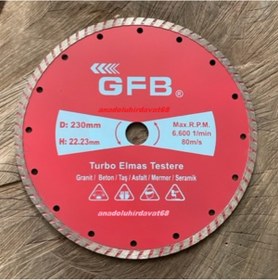 Resim GFB 230MM BETON KESME TESTERESİ GRANİT MERMER TAŞ KESİCİ ELMAS DİSK 