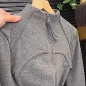 Resim Kadın Y2K Tarzı Gri Fermuarlı Kapüşonlu Sweatshirt - Rahat ve Sonbahar Sweatshirt, Ön Cebi, Uzun Kollu ve Bağcıklı Kapüşon, Rahat Giyim Kapüşonlu | Y2K Moda Kapüşonlu | Fermuarlı Kapüşonlu 