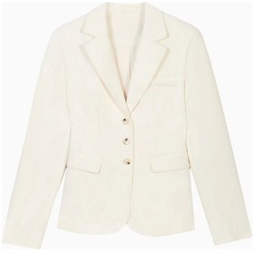 Resim United Colors Of Benetton Because Of Alice Single Breasted Cinched Waist Blazer Kadın Ceket Krem 