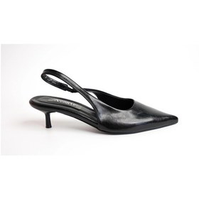 Resim Assortie Siyah İnce Topuklu Slingback Ayakkabı Siyah 