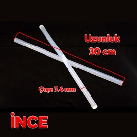 Resim Nzb 5 Adet İnce Mum Silikon 7.4 mm Çubuk Sıcak Silikon Hobi Süs Hediyelik Eşya Maket Yapıştırma Slikon 