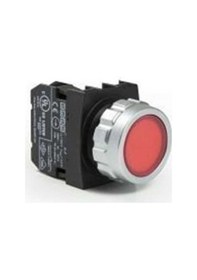 Resim Emas H200dk H Serisi Plastik 1nc Yaylı Düz Kırmızı 30 Mm Buton 