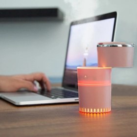 Resim Eco Lounge Lattice Ortam Nemlendirme ve Dezenfektan Buhar Makinesi (Pembe) USB 