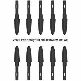 Resim Veikk A50, A15 Ve A15 Pro Grafik Tablet Kalemi Için 10 Adet Kalem Ucu-nipp02 