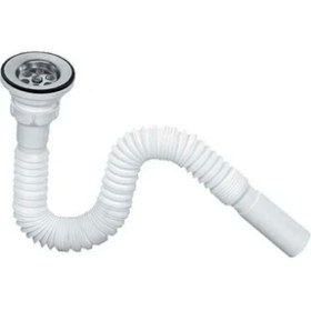 Resim FNC Körüklü Lavabo Sifonu 80 CM Beyaz Renkli Kolay Montaj Özelliği ile Dayanıklı Lavabo Gider Borusu 