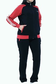 Resim Fantasy Kadın Lacivert Yarım Balıkçı Yaka Boydan Fermuarlı İki İplik Büyük Beden Eşofman Takım EDY18307B-L 