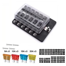 Resim 12 Channel Auto Blade Fuse Box - With LED 