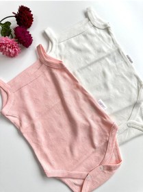 Resim Bellamio Kids Kalp Nakışlı Kız Bebek Askılı Zıbın Body Atlet - Beyaz Beyaz 