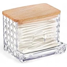 Resim SÜS Ahşap Kapaklı 3'lü Organizer Set, Model Modern Pamukluk Düzenleyici Şık 3'lü Pamukluk Set - Şık ve Fonksiyonel Ahşap Kapaklı 3'lü Organizer Set 