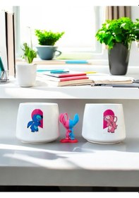 Resim Kawaii Sevimli Stitch Ve Angel Fotoğraf Ve Not Tutucu Sevgili Kombini - Ofis Masa Not Tutacağı Çok Renkli 
