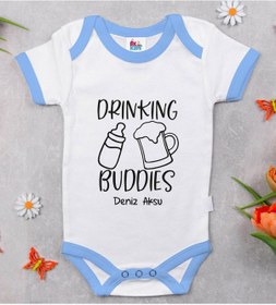 Resim Bitmeyenkartus Bk Kids Kişiye Özel Mavi Bebek Body Zıbın - Model 1 Çok Renkli 