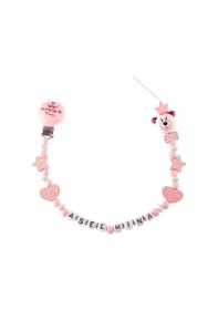Resim İsimli Emzik Zinciri - Emzik Askısı - Bebek Bez068 Pembe 