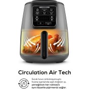 Resim Çok Fonksiyonlu, Ev Yemekleri, Közleme, Fırın, Izgara, Sulu Yemek Airfryer Siyah 