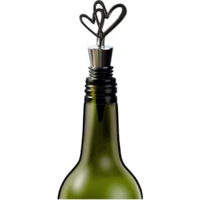 Resim Çift Kalpli Yeniden Kullanılabilir Dekoratif Yağ Içecek ve Şarap Şişesi Tıpası 
