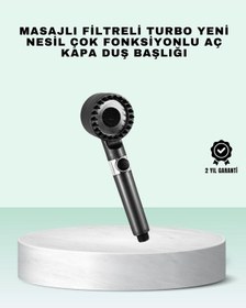 Resim Mey İthalat Aç Kapa Tuşlu Filtreli Duş Başlığı Yeni Nesil Tasarım Siyah 
