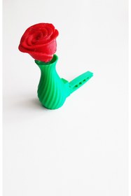 Resim RELATOS Vazoda Gül Plastik Araba Kalorifer Izgarasına Takılan Araç Aksesuar Süsü 8 CM 