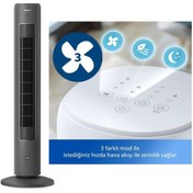 Resim Philips 40watt Uzaktan Kumandalı, 3 Hız Kademeli Kule Tipi Vantilatör 