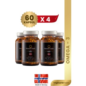 Resim Norwegian Health Omega 3 1000 MG Somon&Morina Balık Yağı 4 x 60 Kapsül 