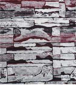 Resim 2li Polo Life Savan Pamuklu Halı Örtüsü 170x245 -taş Desen Bordo Bordo 