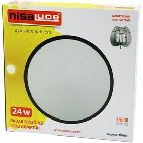 Resim Nisaluce Eamp-106/b 24w Radar Sensörlü Ledli Armatür Beyaz Çerçev Çok Renkli 