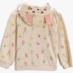 Resim Kız Bebek Kapüşonlu Sweatshirt Pamuklu 
