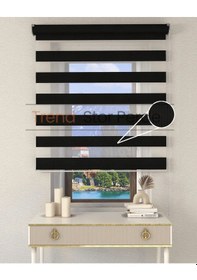 Resim Antrasit Etek Dilimsiz Zebra Stor Güneşlik Perde Antrasit 