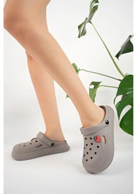 Resim Unisex Çocuk Sabo Sandalet Günlük Ev Havuz Ve Plaj Terliği Gri 