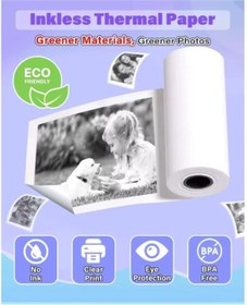 Resim JW JACK WAYNE 10 Adet Mini Yazıcı Kâğıdı Termal Rulo - Beyaz Mini Yazıcı Rulosu 56mm Yapışkansız Kâğıt 