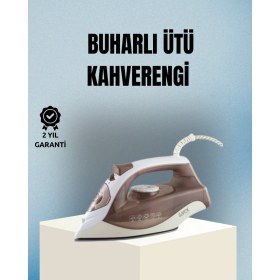 Resim SHC4200 2200 Watt Buharlı Ütü Kahverengi Seramik Taban Şok Buharlı 