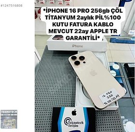 Resim Apple iPhone 16 Pro İkinci El TR | 256 GB | Çöl Titanyum 