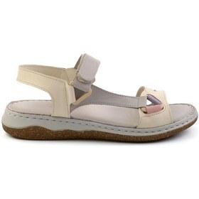 Resim Bej Çok Renkli Leather Kadın Sandalet K05281079003 Çok Renkli 