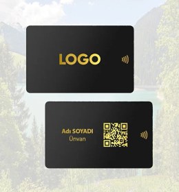 Resim Manakart Nfc Black Dijital Kartvizit Üzerine Gold Baskı Kişileştirilebilir 