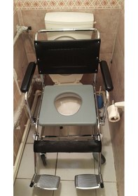 Resim Tekerlekli Tuvalet Ve Banyo Sandalyesi Klozete Uyumlu Hasta Wc 