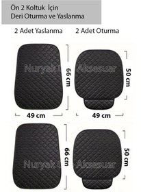 Resim Nuryak Oto Aksesuar Nissan X-Trail Uyumlu Ön 2 Li Koltuk için Siyah Deri Koltuk Minderi 