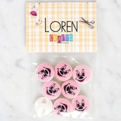 Resim Loren Crafts 8'li Gülen Yüz Düğme - 1035 