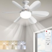 Resim FIBRAVE 52.07/41.91cm Ayarlanabilir Soket Fan Işık Uzaktan Kumanda ile - Sessiz E26 Taban Tavan Fanı, Beyaz/Çok Renkli, Uzaktan Kumanda, Garaj, Banyo, Yatak Odası, Mutfak, Tavan Fan Işığı, Yatak Odası Aydınlatması, Modern Aydınlatma, Dayanıklı Yapı 