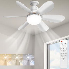 Resim FIBRAVE 52.07/41.91cm Ayarlanabilir Soket Fan Işık Uzaktan Kumanda ile - Sessiz E26 Taban Tavan Fanı, Beyaz/Çok Renkli, Uzaktan Kumanda, Garaj, Banyo, Yatak Odası, Mutfak, Tavan Fan Işığı, Yatak Odası Aydınlatması, Modern Aydınlatma, Dayanıklı Yapı 