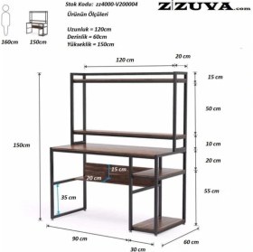 Resim Zizuva Tasarım Raflı Kitaplıklı Oyuncu ve Çalışma Masası 