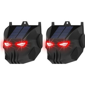 Resim Dancemonkey N911x 2 Adet Güneş Enerjili Küçük Boyutlu Hayvan Kovucu Lamba Dış Mekan Güvenlik Kırmızı Led Yanıp Sönen Predator Caydırıcı Işık Siyah Siyah 