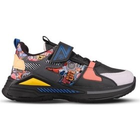 Resim M.P Büyük Erkek Çocuk Cırtlı Siyah Sneaker Siyah 