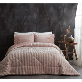 Resim Comfort Yorgan Seti Çift Kişilik Stripe Cappucino Çok Renkli 