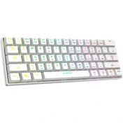 Resim Rampage KB-RX63 B-ATOM Beyaz Bluetooth RGB Backlight Blue Switch Mekanik Q 63 Tuşlu Mini Gaming Oyuncu Klavyesi 