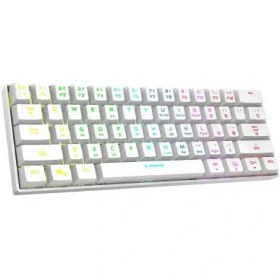 Resim Rampage KB-RX63 B-ATOM Beyaz Bluetooth RGB Backlight Blue Switch Mekanik Q 63 Tuşlu Mini Gaming Oyuncu Klavyesi 