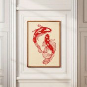 Resim 1 adet, Kırmızı Koi Karp Duvar Sanatı, Japon Baskı, Vintage Baskı, Yazdırılabilir Duvar Resmi, Moda Duvar Resmi, Estetik Duvar Resmi, Japon Sanat Baskısı, Koi Karp Baskısı, Oturma Odası Dekorasyonu, Yatak Odası Dekorasyonu için Uygun, Çerçevesiz 