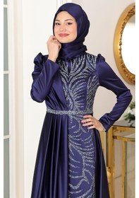 Resim Esilanur Mihrimah Tesettür Abiye Lacivert Lacivert 