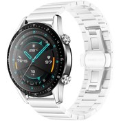 Resim Galaxy Watch 42mm (20mm) Uyumlu KRD-16 Metal Zore Kordon-Beyaz 