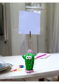 Resim Love Aşk Temalı Sevimli Kaktüs Fotoğraf Not Tutacağı Ofis Masası Not Tutucu Hediyelik Pembe Yeşil 