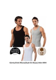 Resim Gümüş 4004 6'lı %100 Pamuklu Erkek Ribana Atlet Çok Renkli 
