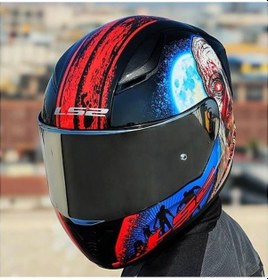 Resim Ls2 Rapıd 2 Race Zombıe Fullface Motosiklet Kaskı Gri Camlı Siyah 