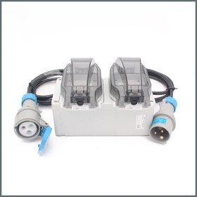 Resim Tekne ve Karavan Besleme öncesi Ara Priz 2'li IP66 1m. PUR Kablolu 